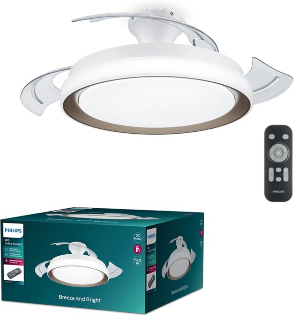 Φωτιστικό με ανεμιστήρα οροφής Philips Bliss 35+28W DC motor με τηλεκοντρόλ Χρυσό