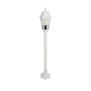 GloboStar® VITRO 203-0202 Vintage Επιδαπέδιο Φωτιστικό Φαναράκι Μονόφωτο 1 x E27 IP44 Λευκό Πλαστικό Σώμα - Μ16 x Π16 x Υ100cm