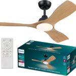 Philips Ανεμιστήρας οροφής Olas 52' 35W+24W DC MOTOR, Μαύρος - Ξύλο