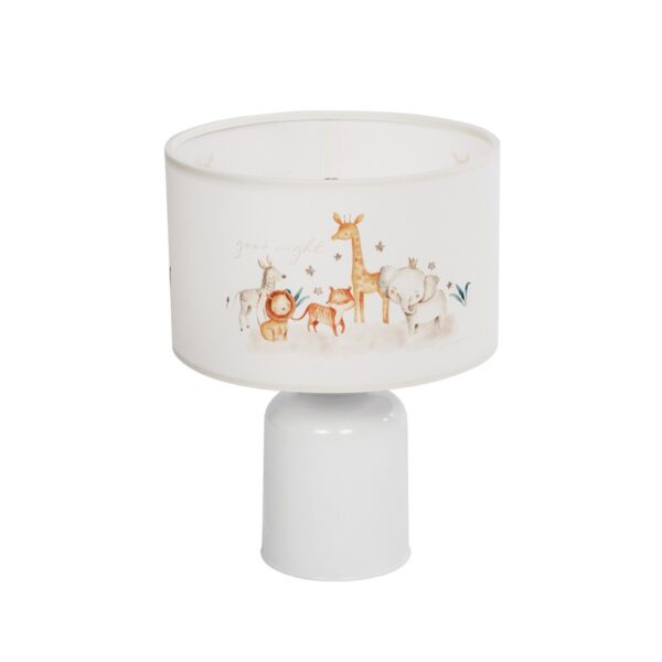 GloboStar® GIRAFFE 204-0026 Παιδικό Eπιτραπέζιο Φωτιστικό Φιγούρα Μονόφωτο 1 x E27 IP20 Λευκό Ύφασμα - Μ24 x Π24 x Υ32cm