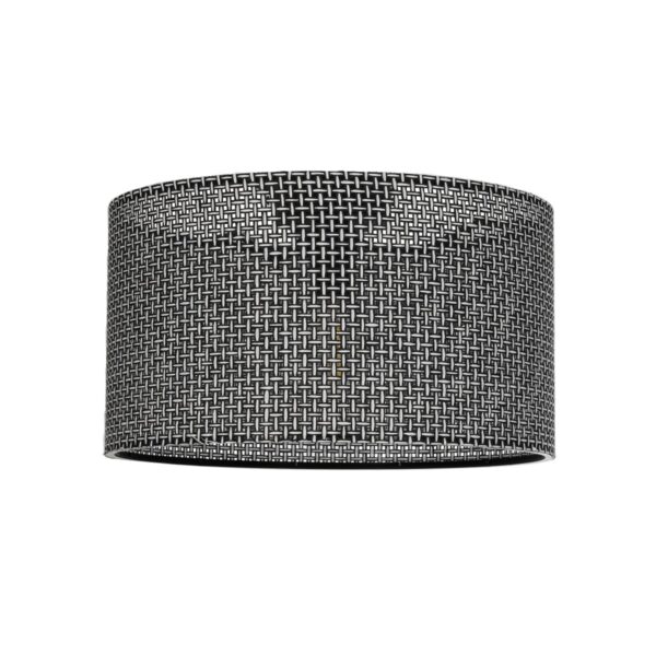 GloboStar® CILIO 203-0157 Μοντέρνο Φωτιστικό Οροφής Καπέλο Μονόφωτο 1 x E27 IP20 Μαύρο Διάτρητο Ύφασμα - Μ38 x Π38 x Υ21cm