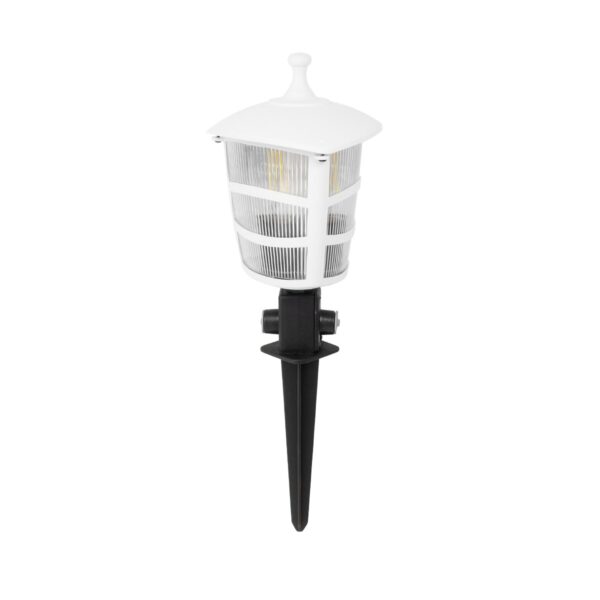 GloboStar® ZARDIN 203-0241 Vintage Καρφωτό Φωτιστικό Φαναράκι Μονόφωτο 1 x E27 IP44 Λευκό Πλαστικό Σώμα - Μ16 x Π16 x Υ51cm
