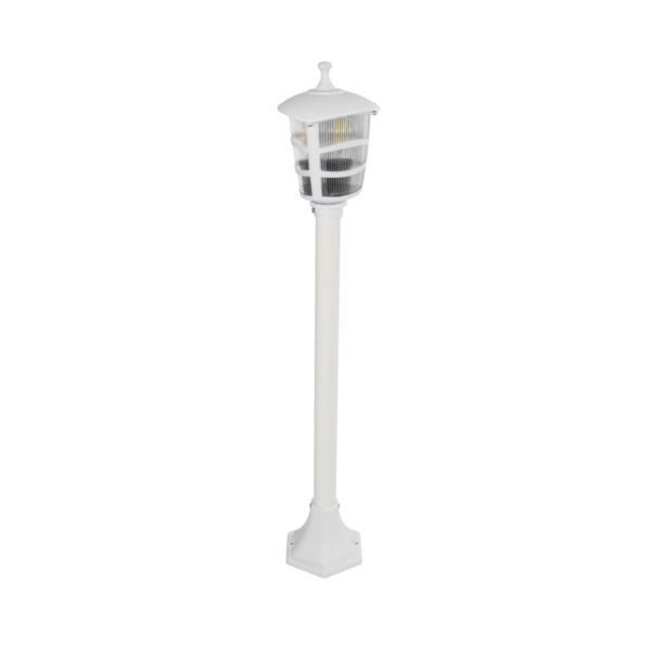 GloboStar® ZARDIN 203-0240 Vintage Επιδαπέδιο Φωτιστικό Φαναράκι Μονόφωτο 1 x E27 IP44 Λευκό Πλαστικό Σώμα - Μ16 x Π16 x Υ100cm