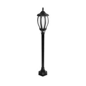 GloboStar® VERDI 203-0230 Vintage Επιδαπέδιο Φωτιστικό Φαναράκι Μονόφωτο 1 x E27 IP44 Μαύρο Πλαστικό Σώμα - Μ17 x Π17 x Υ104.5cm