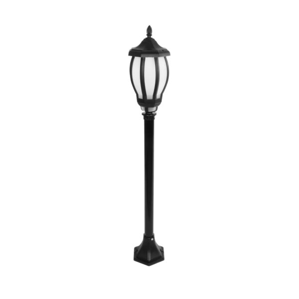 GloboStar® VERDI 203-0230 Vintage Επιδαπέδιο Φωτιστικό Φαναράκι Μονόφωτο 1 x E27 IP44 Μαύρο Πλαστικό Σώμα - Μ17 x Π17 x Υ104.5cm