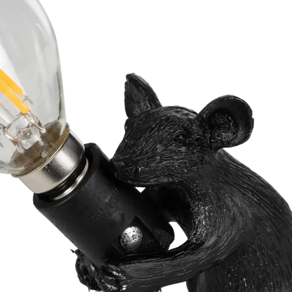 GloboStar® MOUSE 00678 Vintage Επιτραπέζιο Φωτιστικό Πορτατίφ Λαμπατέρ Μονόφωτο με Ντουί 1 x E12 AC 230V Μαύρο Πλαστικό Μ12 x Π4 x Υ10cm - Image 5