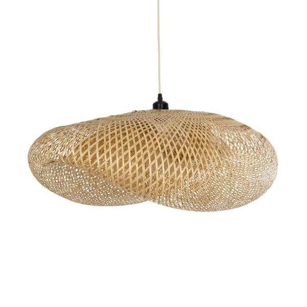 GloboStar® MEXICO 00720 Boho Κρεμαστό Φωτιστικό Ανάρτηση Μονόφωτο 1 x E27 IP20 Μπεζ Ξύλο - Μ85 x Π55 x Y36cm - Image 4