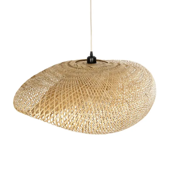 GloboStar® MEXICO 00720 Boho Κρεμαστό Φωτιστικό Ανάρτηση Μονόφωτο 1 x E27 IP20 Μπεζ Ξύλο - Μ85 x Π55 x Y36cm - Image 6