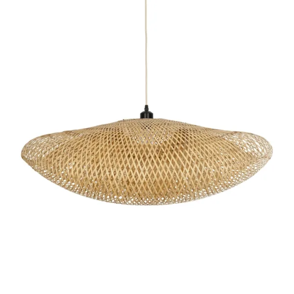 GloboStar® MEXICO 00720 Boho Κρεμαστό Φωτιστικό Ανάρτηση Μονόφωτο 1 x E27 IP20 Μπεζ Ξύλο - Μ85 x Π55 x Y36cm - Image 7