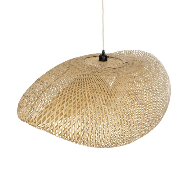 GloboStar® MEXICO 00721 Boho Κρεμαστό Φωτιστικό Ανάρτηση Μονόφωτο 1 x E27 IP20 Μπεζ Ξύλο - Μ100 x Π80 x Y35cm - Image 6