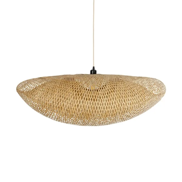 GloboStar® MEXICO 00721 Boho Κρεμαστό Φωτιστικό Ανάρτηση Μονόφωτο 1 x E27 IP20 Μπεζ Ξύλο - Μ100 x Π80 x Y35cm - Image 7