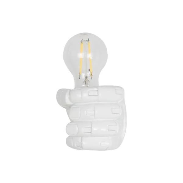 GloboStar® FIST 01137 Μοντέρνο Επιτοίχιο Φωτιστικό Απλίκα Μονόφωτο 1 x E27 IP20 Λευκό Γύψο - Μ15 x Π10 x Υ10cm - Image 4