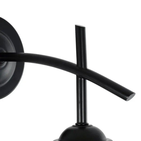 GloboStar® ISEN 01157 Μοντέρνο Επιτοίχιο Φωτιστικό Απλίκα Μονόφωτο 1 x E27 IP20 Μαύρο Μέταλλο με Λευκό Γυαλί - Μ24 x Π15 x Υ27cm - Image 5