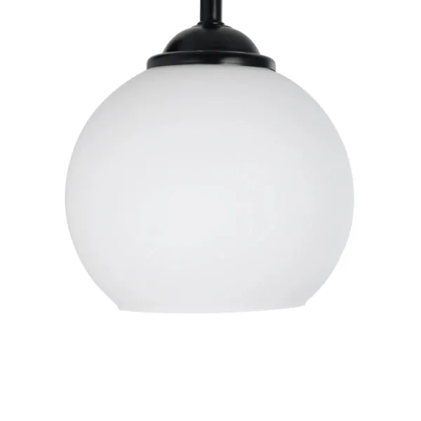 GloboStar® ISEN 01157 Μοντέρνο Επιτοίχιο Φωτιστικό Απλίκα Μονόφωτο 1 x E27 IP20 Μαύρο Μέταλλο με Λευκό Γυαλί - Μ24 x Π15 x Υ27cm - Image 6