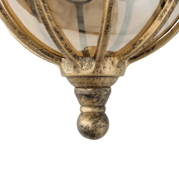 GloboStar® ETOILE 01227 Vintage Επιτοίχιο Φωτιστικό Απλίκα Μονόφωτο 1 x E27 IP20 Καφέ & Χρυσό Μέταλλο με Μελί Γυαλί - Φ18 x Υ27cm - Image 7