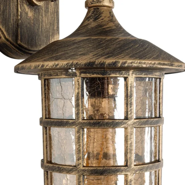 GloboStar® PHAROS 01228 Vintage Επιτοίχιο Φωτιστικό Απλίκα Μονόφωτο 1 x E27 IP20 Mπρούτζινο Μέταλλο - Μ17 x Π19 x Υ29cm - Image 6