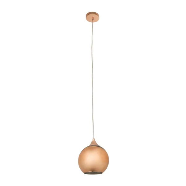 GloboStar® CANDELA 01309 Μοντέρνο Κρεμαστό Φωτιστικό Μπάλα Μονόφωτο 1 x E27 IP20 Χάλκινο Γυαλί - Μ15 x Π15 x Υ13cm - Image 3