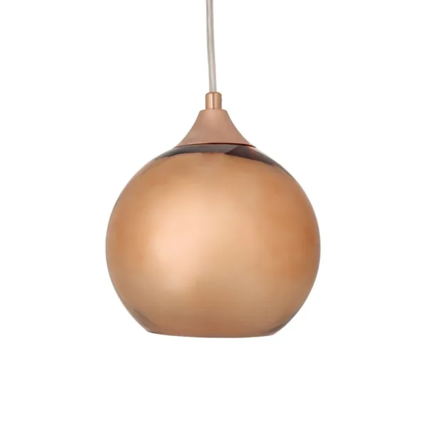 GloboStar® CANDELA 01309 Μοντέρνο Κρεμαστό Φωτιστικό Μπάλα Μονόφωτο 1 x E27 IP20 Χάλκινο Γυαλί - Μ15 x Π15 x Υ13cm - Image 4