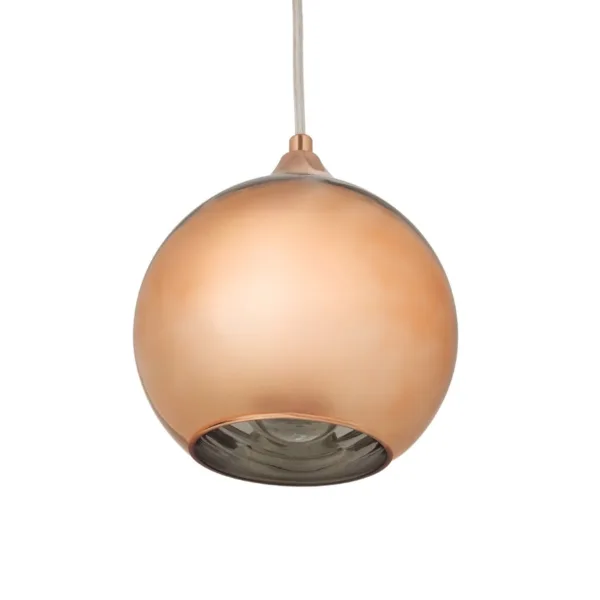 GloboStar® CANDELA 01309 Μοντέρνο Κρεμαστό Φωτιστικό Μπάλα Μονόφωτο 1 x E27 IP20 Χάλκινο Γυαλί - Μ15 x Π15 x Υ13cm - Image 5