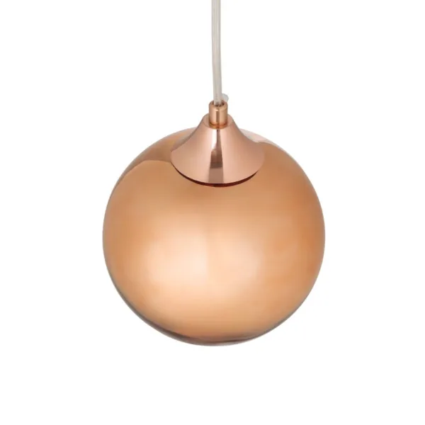 GloboStar® CANDELA 01309 Μοντέρνο Κρεμαστό Φωτιστικό Μπάλα Μονόφωτο 1 x E27 IP20 Χάλκινο Γυαλί - Μ15 x Π15 x Υ13cm - Image 6