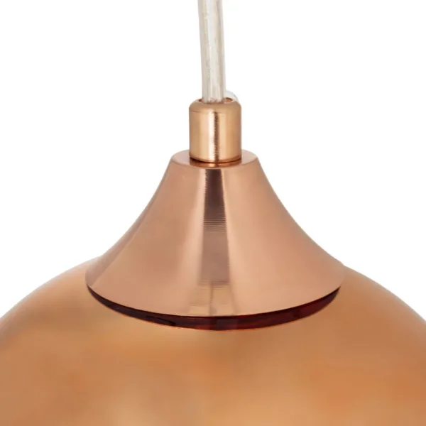 GloboStar® CANDELA 01309 Μοντέρνο Κρεμαστό Φωτιστικό Μπάλα Μονόφωτο 1 x E27 IP20 Χάλκινο Γυαλί - Μ15 x Π15 x Υ13cm - Image 7