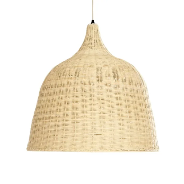 GloboStar® BAHAMAS 01370 Boho Κρεμαστό Φωτιστικό Καμπάνα Μονόφωτο 1 x E27 IP20 Μπεζ Ξύλο - Μ60 x Π60 x Υ60cm - Image 4