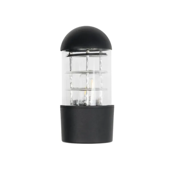 GloboStar® NEWI 01419 Μοντέρνο Επιτοίχιο Φωτιστικό Απλίκα Μονόφωτο 1 x E27 IP20 Μαύρο & Ασημί Μέταλλο με Διάφανο Γυαλί - Μ11 x Π17 x Υ23cm - Image 4