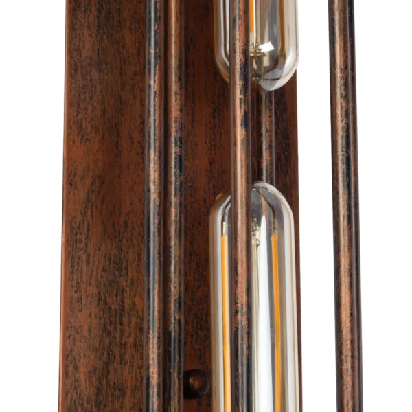 GloboStar® BESPOKE 01565 Vintage Επιτοίχιο Φωτιστικό Απλίκα Δίφωτο 2 x E27 IP20 Χάλκινο Μέταλλο - Μ9.5 x Π10 x Υ47cm - Image 5