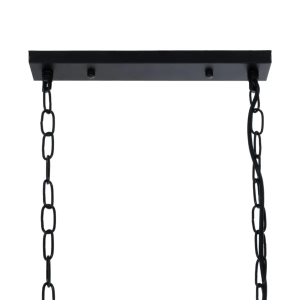 GloboStar® NEST 01643 Vintage Κρεμαστό Φωτιστικό Φιγούρα Δίφωτο 2 x E27 IP20 Μαύρο Μέταλλο με Πράσινο Πλαστικό - Μ73.6 x Π37.5 x Y38cm - Image 10