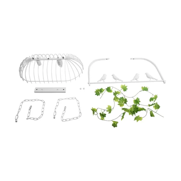 GloboStar® NEST 01644 Vintage Κρεμαστό Φωτιστικό Φιγούρα Δίφωτο 2 x E27 IP20 Λευκό Μέταλλο με Πράσινο Πλαστικό - Μ73.6 x Π37.5 x Y38cm - Image 11
