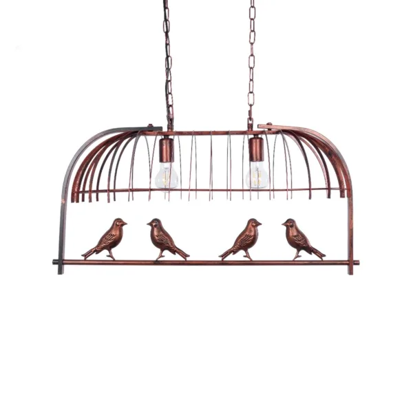 GloboStar® NEST 01645 Vintage Κρεμαστό Φωτιστικό Φιγούρα Δίφωτο 2 x E27 IP20 Χάλκινο Μέταλλο με Πράσινο Πλαστικό - Μ73.6 x Π37.5 x Y38.5cm - Image 11