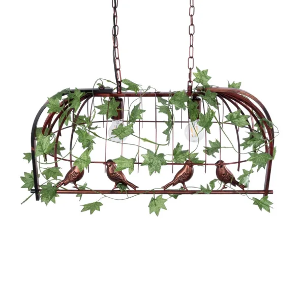 GloboStar® NEST 01645 Vintage Κρεμαστό Φωτιστικό Φιγούρα Δίφωτο 2 x E27 IP20 Χάλκινο Μέταλλο με Πράσινο Πλαστικό - Μ73.6 x Π37.5 x Y38.5cm - Image 6