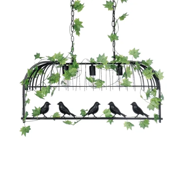 GloboStar® NEST 01646 Vintage Κρεμαστό Φωτιστικό Φιγούρα Τρίφωτο 3 x E27 IP20 Μαύρο Μέταλλο με Πράσινο Πλαστικό - Μ85.5 x Π37.5 x Y38cm - Image 4