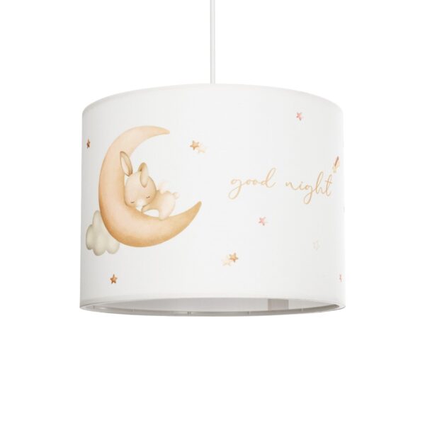 GloboStar® MOON 204-0019 Παιδικό Κρεμαστό Φωτιστικό Φιγούρα Μονόφωτο 1 x E27 IP20 Λευκό Ύφασμα - Μ28 x Π28 x Υ70cm