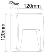LED ΦΩΤΙΣΤΙΚΟ PC ΕΠΙΤΟΙΧΟ ΕΜΜΕΣOY ΤΕΤΡΑΓΩΝΟ 3W CCT IP65 ΛΕΥΚΟ - 3-97308 - Image 2