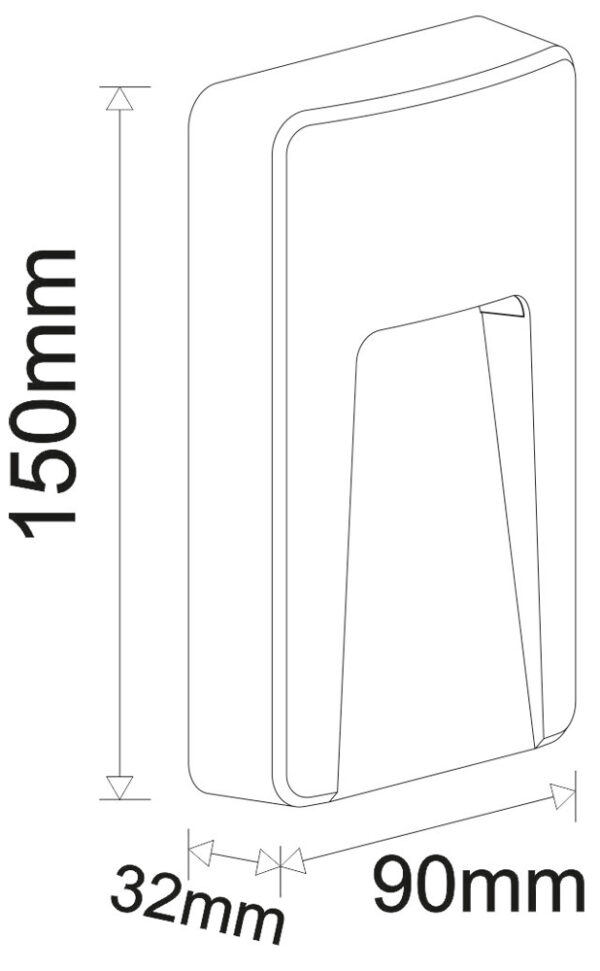 LED ΦΩΤΙΣΤΙΚΟ PC ΕΠΙΤΟΙΧΟ ΕΜΜΕΣΟΥ ΟΡΘΟΓΩΝΙΟ 3W CCT IP65 ΓΚΡΙ - Image 2