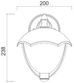 ΦΑΝΑΡΙ ΑΛΟΥΜΙΝΙΟΥ ΕΠΙΤΟΙΧΟ ΠΡΟΣ ΚΑΤΩ ΝΤΟΥΙ E27 IP44 ΜΑΥΡΟ - 9-360721 - Image 2