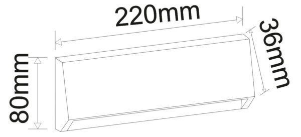 LED ΦΩΤΙΣΤΙΚΟ PC ΕΠΙΤΟΙΧΟ ΕΜΜΕΣΟΥ ΦΩΤΙΣΜΟΥ ΚΥΡΤΟ ΟΡΘΟΓΩΝΙΟ 4W 3000Κ IP65 ΓΚΡΙ - Image 2