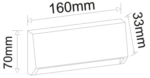 LED ΦΩΤΙΣΤΙΚΟ PC ΕΠΙΤΟΙΧΟ ΕΜΜΕΣΟΥ ΦΩΤΙΣΜΟΥ ΚΥΡΤΟ ΟΡΘΟΓΩΝΙΟ 3W 3000Κ IP65 ΛΕΥΚΟ - Image 2