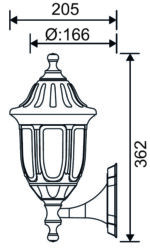 ΦΑΝΑΡΙ PC ΕΠΙΤΟΙΧΟ ΣΤΡΟΓΓΥΛΟ ΔΙΠΛΗΣ ΤΟΠΟΘΕΤΗΣΗΣ Ε27 IP44 ΜΑΥΡΟ - 9-301 - Image 2