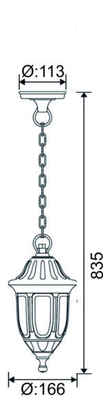 ΦΑΝΑΡΙ PC ΚΡΕΜΑΣΤΟ ΣΤΡΟΓΓΥΛΟ ΝΤΟΥΙ Ε27 IP44 ΡΟΥΣΤΙΚ - 9-3171 - Image 2