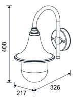 ΦΩΤΙΣΤΙΚΟ PC ΕΠΙΤΟΙΧΟ ΣΤΡΟΓΓΥΛ.ΜΕ ΒΡΑΧΙΩΝΑ ΝΤΟΥΙ Ε27 IP44 ΡΟΥΣΤΙΚ - 9-3671 - Image 2