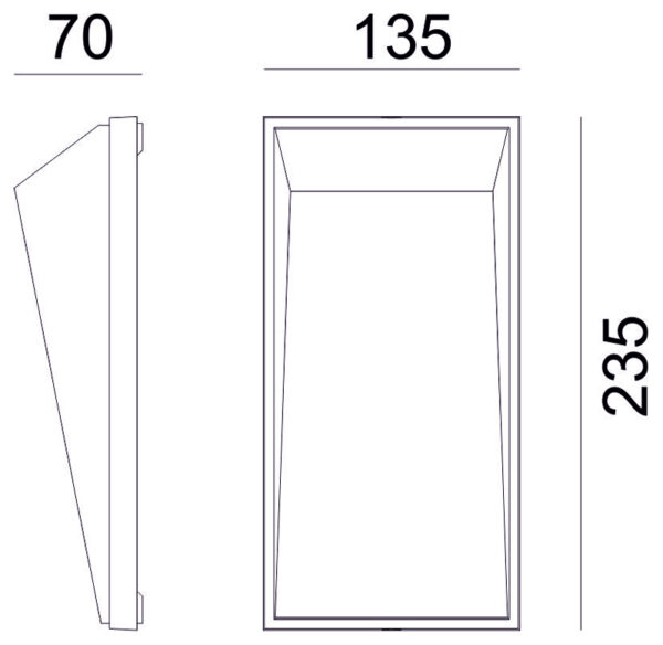 LED ΑΠΛΙΚΑ ΑΛΟΥΜΙΝΙΟΥ ΟΡΘΟΓΩΝΙΑ 9W 3000K ΙΡ54 ΓΚΡΙ - Image 2