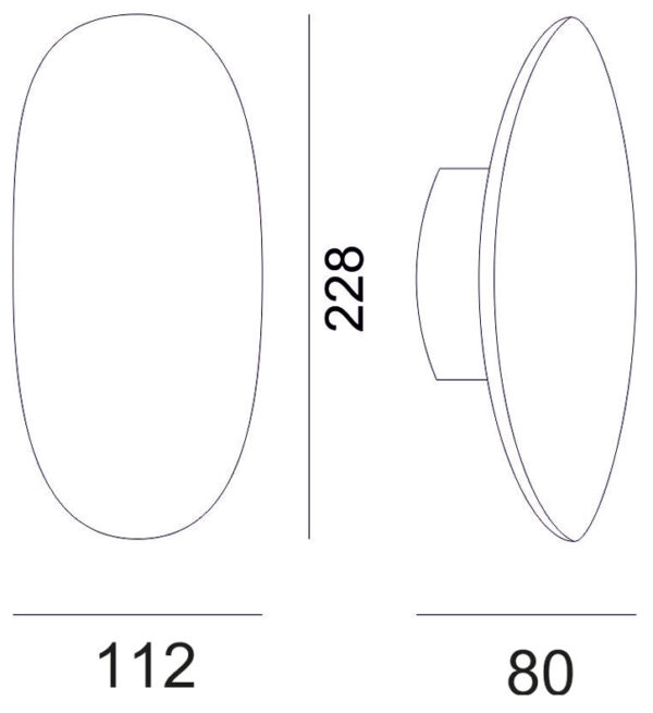 LED ΑΠΛΙΚΑ ΑΛΟΥΜΙΝΙΟΥ ΟΒΑΛ 8W 3000K ΙΡ54 ΓΚΡΙ - Image 3