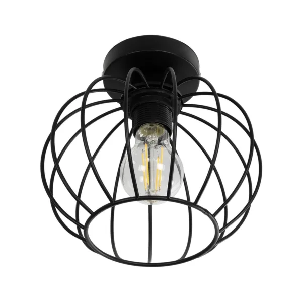 GLOBOSTAR® BITUIN 201-0116 Μοντέρνο Φωτιστικό Οροφής με Ντουί 1 x E27 AC 220-240V IP20 - Μαύρο - Μ21 x Π21 x Υ18cm - Image 4