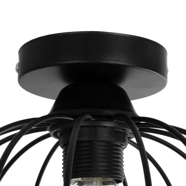 GLOBOSTAR® BITUIN 201-0116 Μοντέρνο Φωτιστικό Οροφής με Ντουί 1 x E27 AC 220-240V IP20 - Μαύρο - Μ21 x Π21 x Υ18cm - Image 5