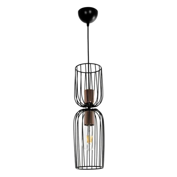 GLOBOSTAR® LAVERA 201-0024 Vintage Κρεμαστό Φωτιστικό Οροφής με Ντουί 1 x E27 AC 220-240V IP20 - Χρυσό & Λευκό - Μ14 x Π14 x Υ44cm - Image 3