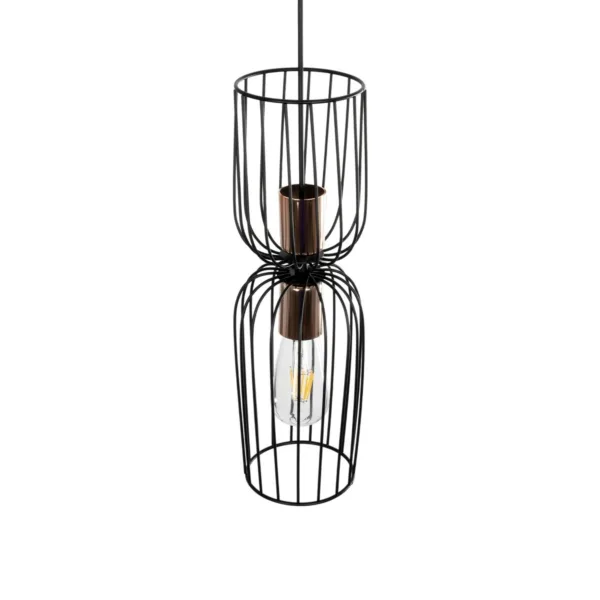 GLOBOSTAR® LAVERA 201-0024 Vintage Κρεμαστό Φωτιστικό Οροφής με Ντουί 1 x E27 AC 220-240V IP20 - Χρυσό & Λευκό - Μ14 x Π14 x Υ44cm - Image 6