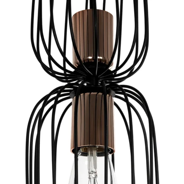 GLOBOSTAR® LAVERA 201-0024 Vintage Κρεμαστό Φωτιστικό Οροφής με Ντουί 1 x E27 AC 220-240V IP20 - Χρυσό & Λευκό - Μ14 x Π14 x Υ44cm - Image 7