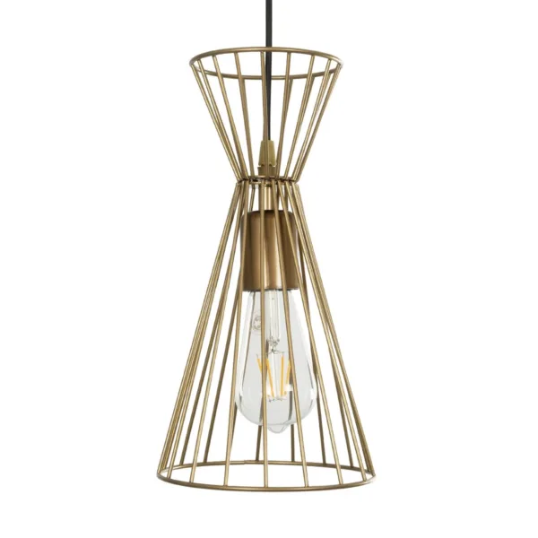 GLOBOSTAR® FLIXIO 201-0126 Vintage Κρεμαστό Φωτιστικό Οροφής με Ντουί 3 x E27 AC 220-240V IP20 - Χρυσό - Μ40 x Π40 x Υ70cm - Image 6